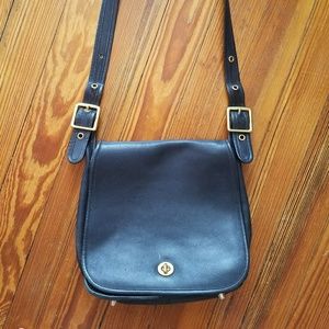 Vintage Black Legacy Trail Coach Cross Body Bag